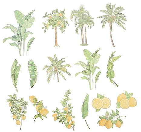 HAPINARY 60stücke Dekorative Pflanzenaufkleber Diy-aufkleber Etikettenaufkleber Im Blumenstil Für Bücher Zufälliger Stil