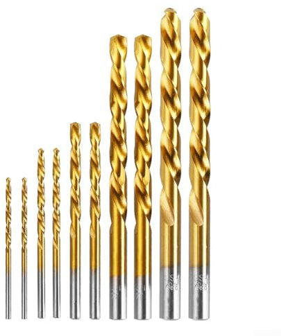 Juego de brocas de acero de alta velocidad 10PCS Brocas de mano izquierda para metal madera plástico