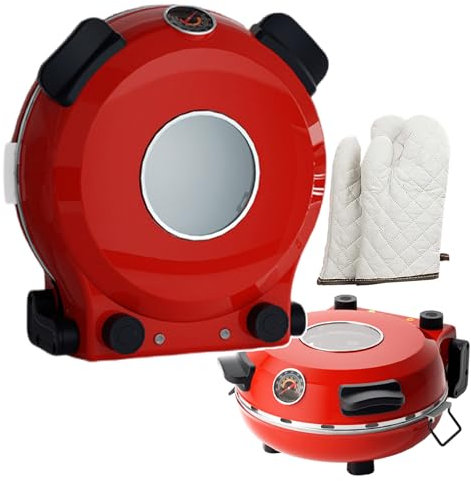 forplubossmmp Automatic Pizza Maker 1300W Heating Power Pizza Oven, Electric Pizza Making Machine with Timer, Indoor Pizza Toaster Oven with Bottom Heat Dissipation Vent, Convenient Storage