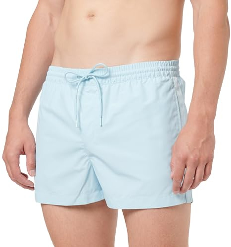 Calvin Klein Short de Bain pour Homme, Bleu (Skim Blue), S