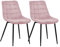 Zedelmaier Esszimmerstühle Stühle 2er Set Esstisch Stühle Küchenstühle Essstühle Esszimmer Stuhl Polsterstuhl mit Rückenlehne Metallbeine für Esszimmer Wohnzimmer Küche (Rosa-Smat, Breit)