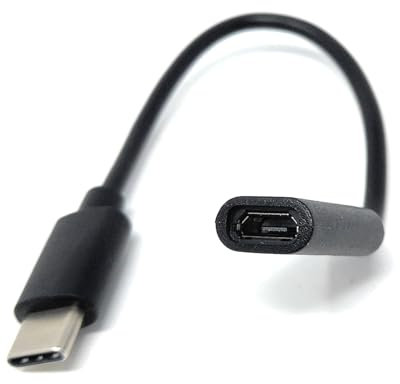 DRUT 15cm USB-C Male to Micro USB Female Adapter Cable – USB-C to Micro-B Converter Cord 0.5ft