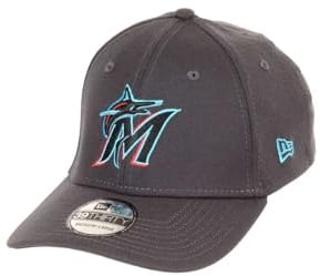 New Era Baseball Cap Kappe 39Thirty Modell gebogener Schirm Stretch-Material MLB Accessoire grau