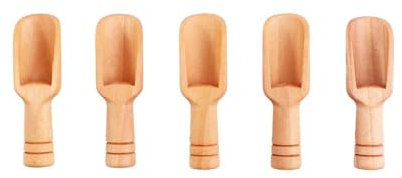 5 mini cucharas de madera, pequeñas cucharas de sal con mango redondo, mini cuchara de especias para frijoles, arroz, té, harina, azúcar, cocina, utensilios de horneado