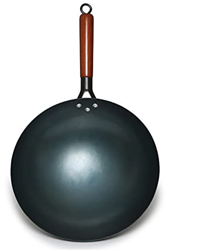 SLCHJX 36 cm Woks Hierro Chino Wok Tradicional Handmade Wok Wok No Stick Pan sin Recubrimiento Cocina de Cocina (Color: 34 cm) (30 cm)