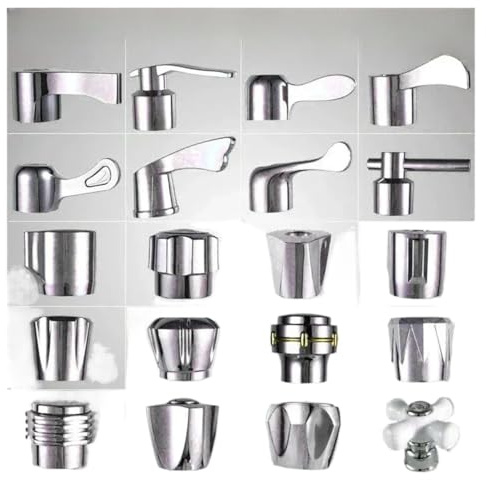 1 bouton de robinet, poignée remplacement universel, ton argent, for douche, eau chaude et froide, contrôle extérieur lingli(F Bar handle)