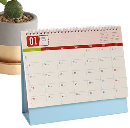 CGACCSD 2026 Kalender Für Den Schreibtisch | 2026 Planer,Jahreskalender | Für Familie Freunde Lehrer Zuhause Innenbereich Schule Büro Schreibtisch Wohnzimmer Klassenzimmer