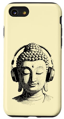 Buddha retrò vintage con le Cuffie, Musica Custodia per iPhone SE (2020) / 7/8