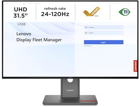 Lenovo ThinkVision Professional P-Series, monitor Premium ad alta risoluzione 32 UHD pannello IPS a colori fedeli e base ergonomica avanzata – Nero