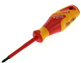 GEDORE Tournevis VDE cruciforme PZ1, Tournevis isolé 1 000 V, Longueur 180 mm, Outil, VDE 2160 PZ 1, Acier