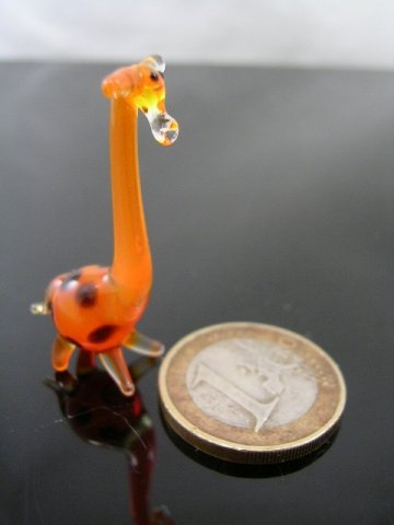 Girafe Mini – Figurine en verre de verre de Faune de K 2 Orange