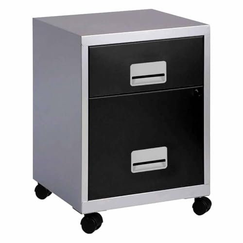 Pierre Henry 217887 - Combined cabinet 2 drawers aluminum, black