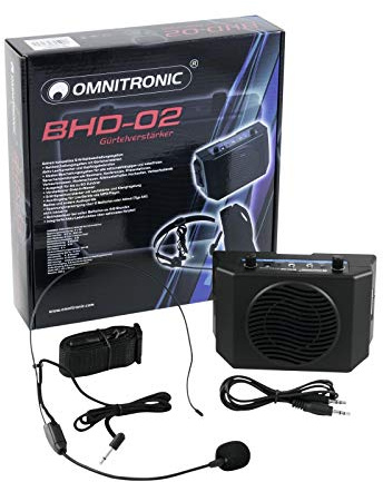 Omnitronic BHD-02 Gürtelverstärker | Extrem kompaktes 5-W-Nahbeschallungssystem | Sprache verstärken | Gruppenführung mit Zusatzpower