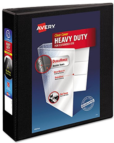 Avery - 3-Ring View Binder, 2 Capacity, 11x8-1/2, Black, Sold as 1 Each, AVE05500