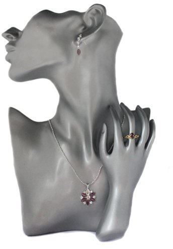 Yudu Schmuckbüste Dekokopf + Dekohand Dekopuppe (silber)