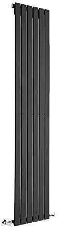Milano Alpha Black Vertical Single Flat Panel Radiator - 1780mm x 420mm