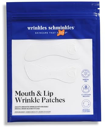 Wrinkles Schminkles Mouth & Lip Wrinkle Patch - Reusable Silicone Smoothing Pads for Noticeable Wrinkle Reduction - Lip Wrinkle Prevention for Youthful, Smooth Skin (2 Pack)