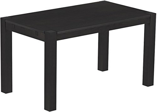 Esstisch Rio Kanto 140x80 cm Ebenholz Pinie Massivholz Größe und Farbe wählbar Esszimmertisch Küchentisch Holztisch Echtholz vorgerichtet für Ansteckplatten Tisch ausziehbar Brasilmöbel