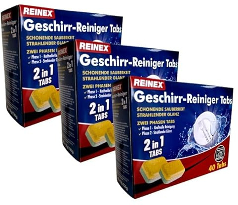 Vajilla limpiador Tabs – 2 fases Tabs – Pastillas para lavavajillas extra fuerte 40 Tabs