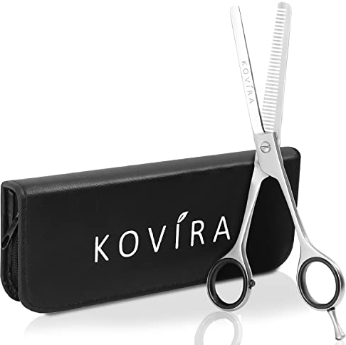 Kovira Profi Ausdünnschere – Haarschere 16,5cm – Effilierschere Scharf Haarschneideschere zum Ausdünnen – Haar Schere Friseurschere aus Edelstahl Friseurscherenset mit 35 Zähnen – Für Frauen & Männer