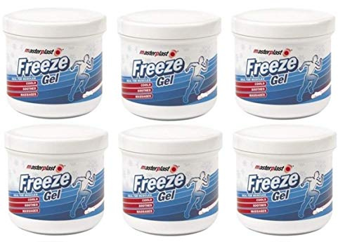 Masterplast 6 x Freeze Gel 200ml Tubs - Body Lube - Lubricant - Adults - Active Individuals, Sensitive Skin Users - Unisex