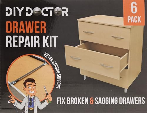 DIY Doctor Kit de Reparación de Cajones (6 Unidades) – Refuerzos y Soporte para Cajones de Cocina y Dormitorio