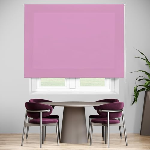 Blindecor Ara | Tenda a rullo traslucida tinta unita - Viola chiaro, 160 x 175 cm (Larghezza x Altezza) | Dimensioni del tessuto 157 x 170 cm | Tenda per interne