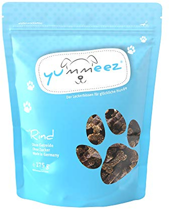 Yummeez Rind Leckerli - Hundeleckerli als kleine Knöchelchen - getreidefrei mit hohem Fleischanteil - perfektes Leckerchen für Training oder Belohnung (1 x 175 g)