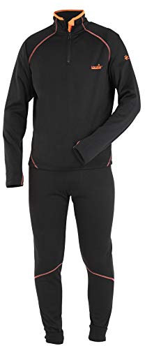 NORFIN - Maglia intima termica a maniche lunghe con colletto alto - Nero - Large