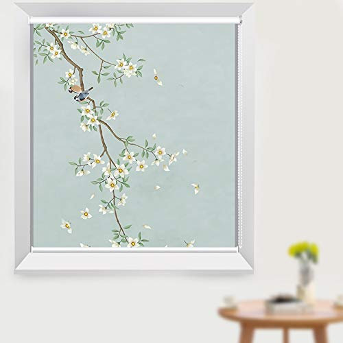 Window Roller Shades Floral Patterned - 100% Blackout Blinds for Living Room/Bedroom/Kitchen/Office - 60cm/ 80cm/ 100cm/ 120cm/140cm Wide (Size : 100x100cm)