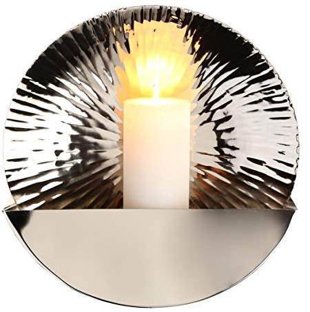 Casablanca - Wandobjekt/Kerzenhalter - Magnifico - Edelstahl - vernickelt - mit feiner Strahlenstruktur - D: 36cm