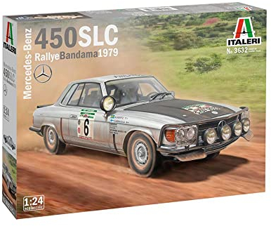 Italeri IT3632 3632S 1:24 Mercedes 450 SLC Rally d Bandama'79, Modellbau, Bausatz, Standmodellbau, Basteln, Hobby, Kleben, Plastikbausatz, detailgetreu