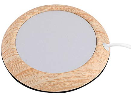 HIOD Calentador de Taza de Café Taza de Bebida Eléctrica con Calentador de Taza USB, Almohadilla de Calentador de Café con Leche de Té para Office Home,Lightwood
