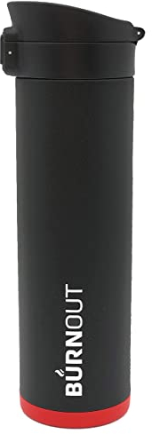 BurnOut Temperaturregulierender Becher mit Klappdeckel, 473 ml, Schwarz