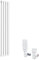 ELEGANT Modern Vertical Radiator Double Designer White Tall Upright Radiators Central Heating Wall Panel 1800 x 300 mm with White Thermostatic Valves Set
