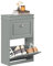 SoBuy Zapatero Estrecho para Entrada y Recibidor - Mueble Zapatero Gris con 2 Solapas y Gran Capacidad - Zapatero Armario 54x24x83cm para Pasillo Estrecho, Recibidores, Dormitorio, FSR78-HG