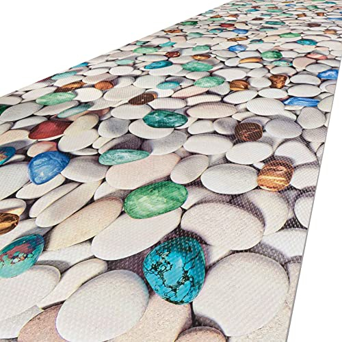 ANRO Küchenteppich Küchenläufer rutschfest & waschbar Teppich Küche Läufer Teppichläufer Bodenmatte für Küche Flur Pepite Abwaschbar 100 x 48cm
