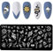 NICENEEDED Punk Style Nail Art Stempelschablone, Tarot Kreuz Schlange Schmetterling Bild Nagelplatten Nagelzubehör, 1Pc Mix Muster Vintage Nagelschablonen