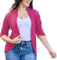 Loxdonz Women's Short Sleeve Crochet Knitted Bolero Shrug Cardigan Cropped Sweater (Medium, Fuchsia)