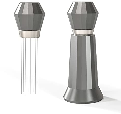 MIGOOZI WDT Tool Espresso-Kaffee-Rührer, professioneller Barista, 0,4 mm, Nadelverteilung, WDT-Werkzeug mit Ständer (graues neues WDT-Werkzeug)