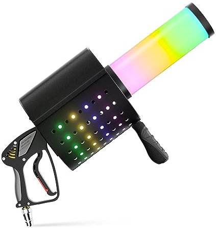 Handlich KonfettiMaschine 7 Farben CO2 KonfettiBlaster Fachmann KonfettiWerfer für Party Hochzeit Bühnenkonzerte Theater
