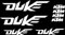 Stickerloveshop Motorrad Aufkleber Set KTM Duke Aufkleber Sticker Decals Logo Vinyl (Weiß, Inline)