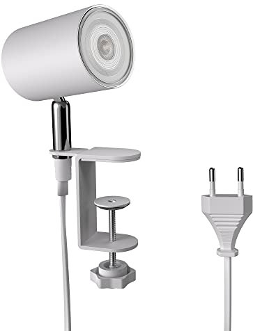 ledscom.de Klemmleuchte WAIKA, Schalter, weiß matt, inkl. LED GU10 Lampe, 3-Stufen Dimmen: max. 374lm warmweiß