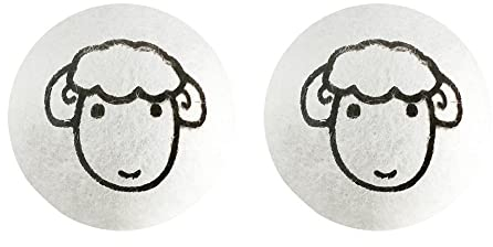 Lot de 2 balles de séchage réutilisables pour machine à laver - Absorbe l'humidité - Anti-enchevêtrement - 5 cm - Avec motif