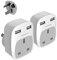 UK to Australia Plug Adapter 2 Pack, TESSAN Travel Adapter, with 2 USB Ports, for China Australian New Zealand Fiji Argentina Not a UK Plug (Type I)