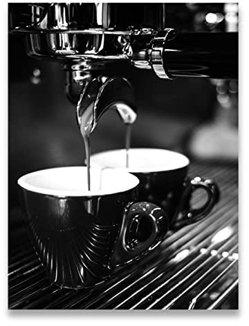 QITEX Bilderwand (50x70cm) Kein Rahmen Kaffee Poster Schwarz Weiß Essen Trinken Küche Wand Bilder Kunstdrucke Einfache Leinwand Bild Bild Esszimmer Dekor