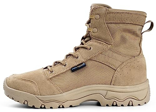 FREE SOLDIER Men's Tactical Hiking Boots 6 Inches Lightweight Breathable Work Boots Military Desert Boots(Tan 9.5)