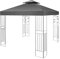 Pavillon-Baldachin, Ersatzabdeckungen, 3x3 m, für den Außenbereich, Gartenpavillon, wasserdicht, mit Doppeldecker-Dachpavillonabdeckung, Terrassen-Ersatzzelt, Terrasse, Partyzelt (nur oben) (grau)