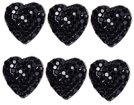 Supvox Herz Metallaufkleber Selbstklebend 6 Stück aus Edelstahl mit Strass für Armaturenbrettknopf Glänzende Auto Innenraum Deko für Zuhause