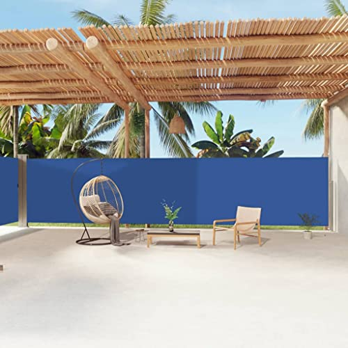 puraday 180x1200 cm Seitenmarkise Ausziehbar Blau Terrassen-Sichtschutz Stilvolle Seitenmarkise Sichtschutz Balkon Seitenwand Wind- Und Sonnenschutz Sichtschutz Und Einfache Installation